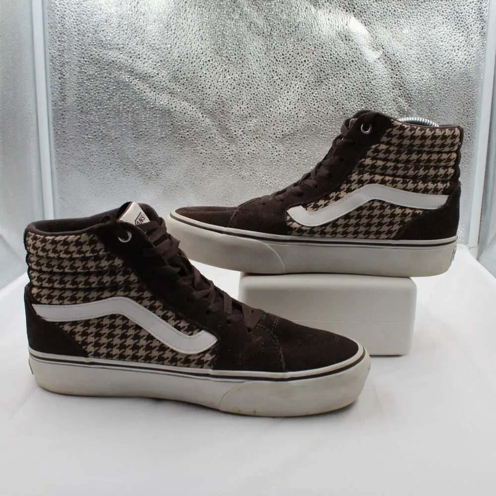 Vans Filmore Hi Platform Women's Size 10 Plaid Mix High Top Sneakers Brown White